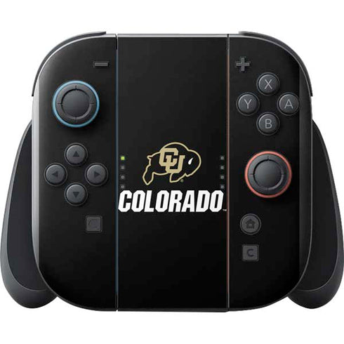 University of Colorado CU Logo on Black Nintendo Switch 2 (2025) with Joy-Con Skin